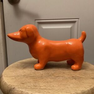 Adorable Orange Ceramic Dachshund